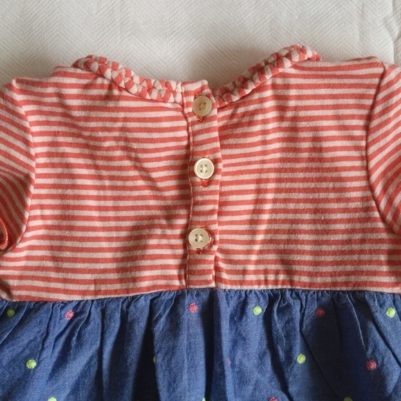 tucker + tate embroidered dot chambray mix dress 6 months baby girl - Picture 8 of 8
